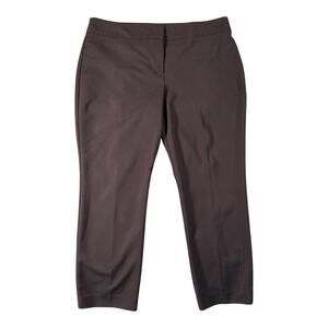 Ann Taylor Curvy Fit Brown Ankle Pants Stretch Work Trousers Size 16